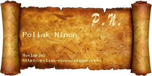 Poliak Ninon névjegykártya